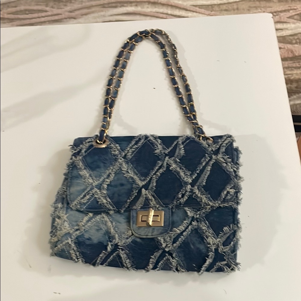 Denim Chain Strap Bag